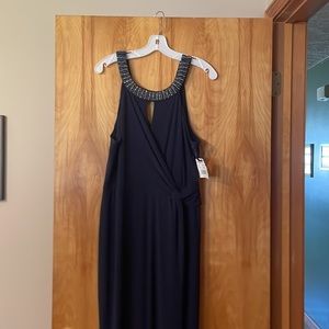 Navy blue full length gown